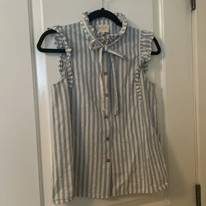 Sezane blue and crème stripe short sleeve